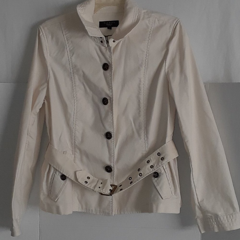 Talbots Cotton Blend Belted Blazer/Jacket